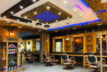 Dekorpaneele Laserschnitt MDF 16mm für Lichtdecke in einem Frisörsalon • Kundenfoto