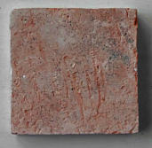 Handgestrichene Terracotta-Fliese, Unterseite