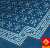 Zementfliese Kompass • Karree • Blau Blau Schwarz