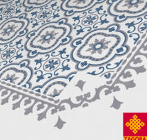 Zementfliese JRadia4• Lanze • Blau Weiß Grau