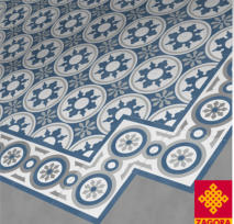 Zementfliese JRadia • Radia  • Blau Grau Weiß