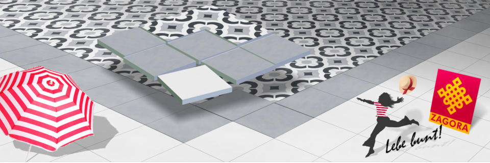 ZAGORA. Zementfliesen in Grau