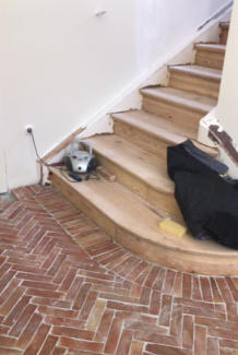 Terracotta-Fliesen verlegen, hier als Fischgrät • Kundenfoto