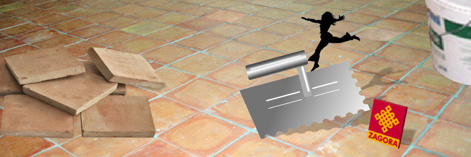 Terracotta-Fliesen verlegen. Anleitung