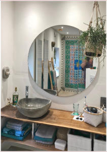 Zementfliesen Fliesenspiegel im Bad • Kundenfoto