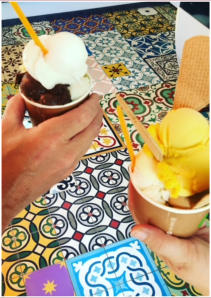 Eisdiele. Zementfliesen Patchwork • Kundenfoto