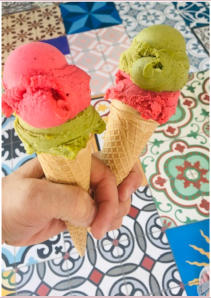 Eisdiele. Zementfliesen Patchwork • Kundenfoto