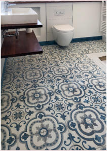 Zementfliesen Bodenfliesen. Badezimmer • Kundenfoto