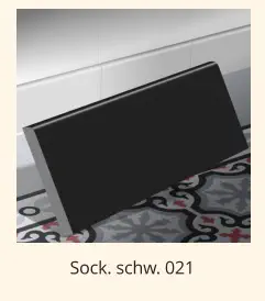 Zementfliesen Sockelleiste schwarz 021